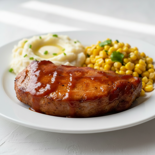 Baked BBQ Pork Chop with Mashed Potatoes