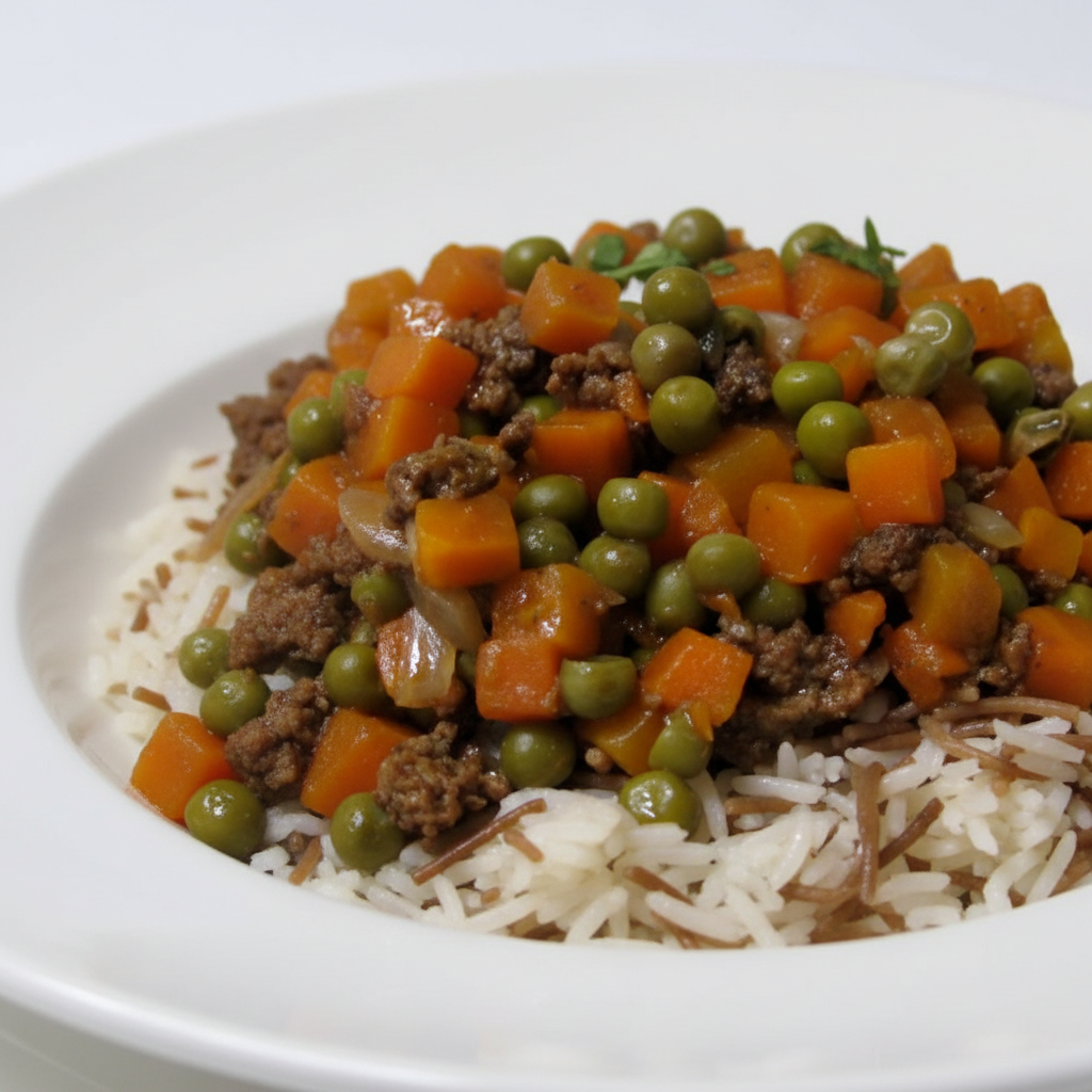 Beef with Green Peas and Carrots