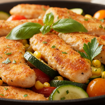 Summer Garden Chicken Stir Fry — chicken stir fry with summer vegetables

