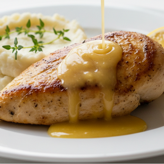 Lemon Chicken with Lemon Sauce and Cauliflower Mash