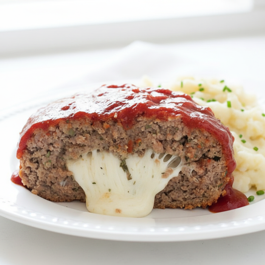 Mozzarella Stuffed Turkey Meatloaf