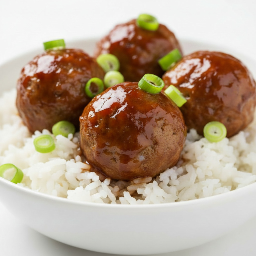 Teriyaki Glazed Meatballs - no sesame seeds