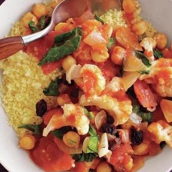 Cauliflower and Chickpea Stew With Couscous