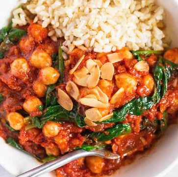 Chickpea & Spinach Stew-Low Carb