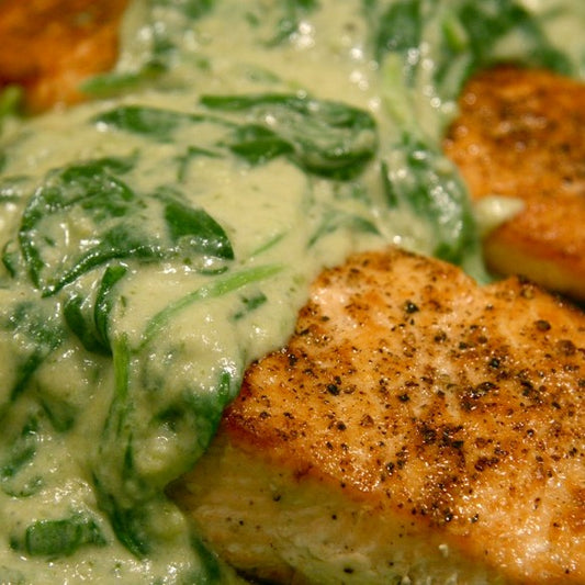 Salmon W/ Creamed Spinach